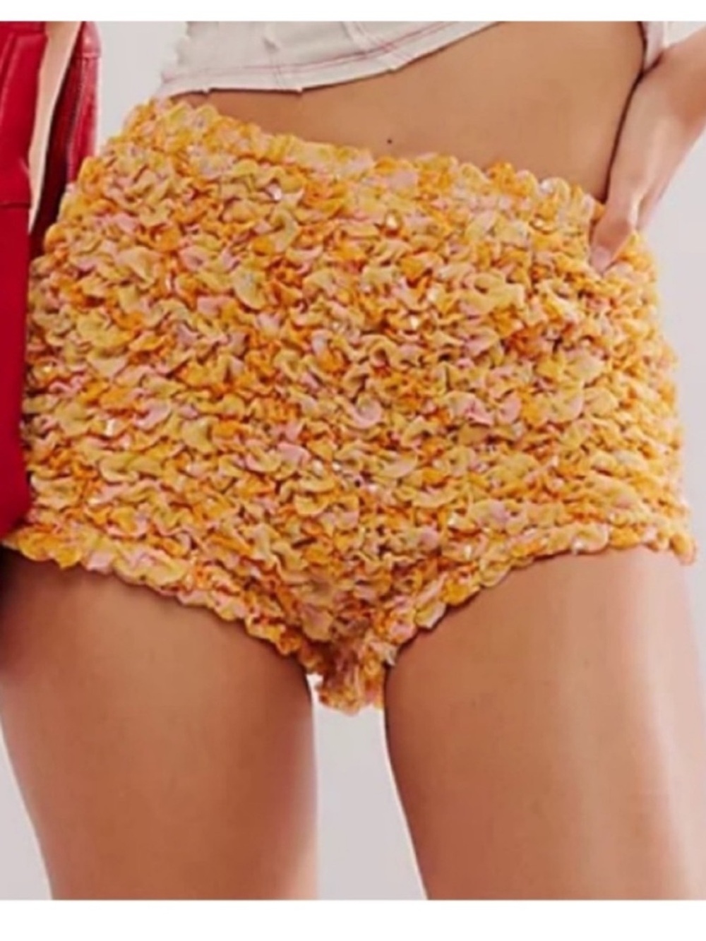 Free People XSmall Shorts Intimately Scrunch It Up Shorts in Sunset Combo
